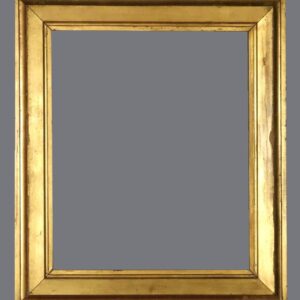 A gold frame with gray background