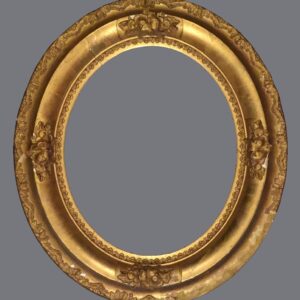 A gold frame with a gray background