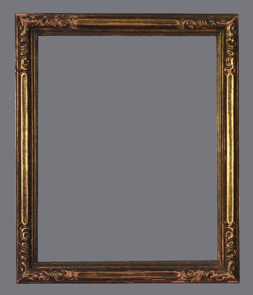 A picture frame with a gray background.