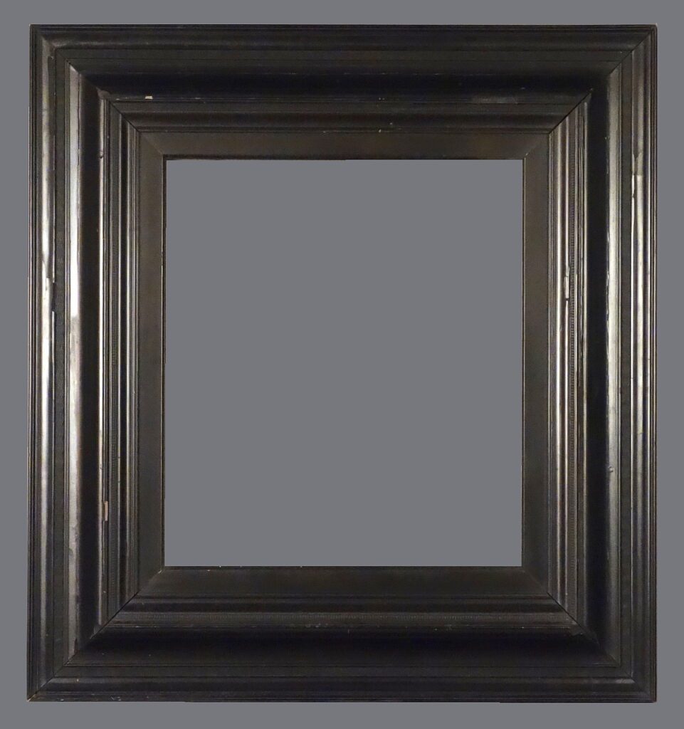 A picture frame with a gray background.