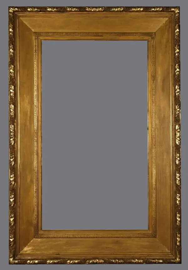 A picture frame with a gold leaf finish.