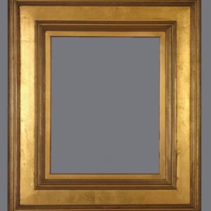 A picture frame with a gray background.