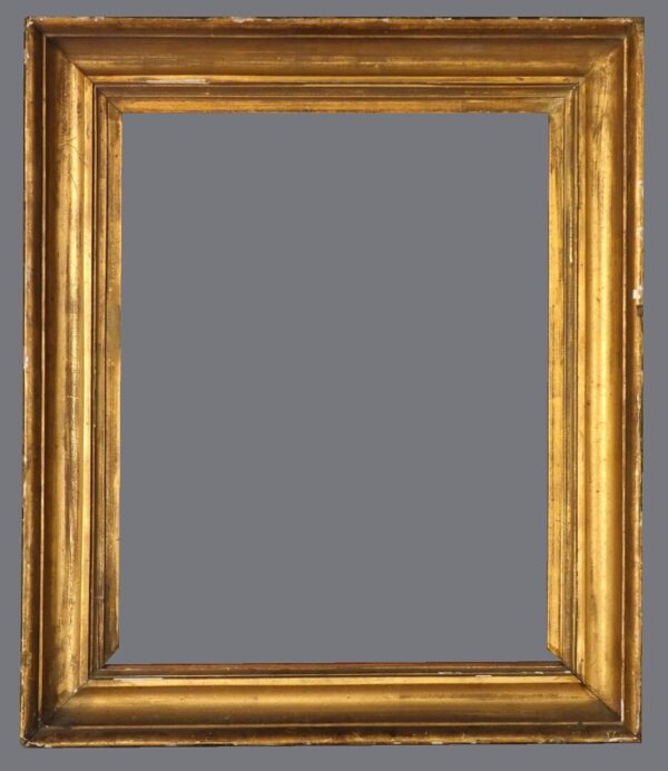 A picture frame with a gray background.