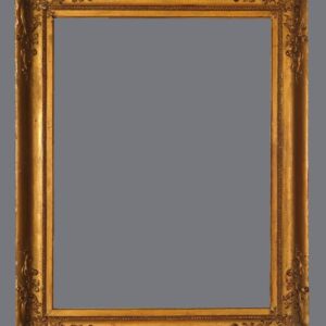 A picture frame with a gray background.