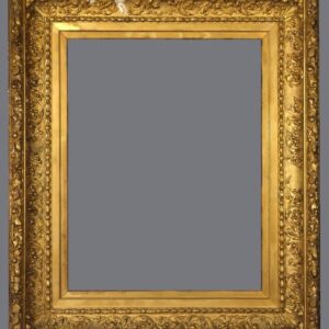 A gold frame with a gray background