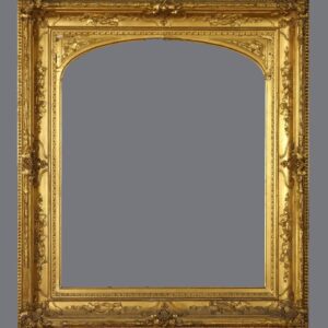 A gold frame with a gray background