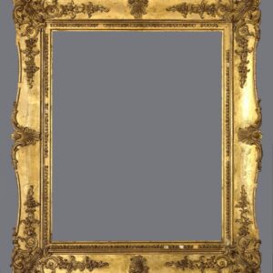 A gold frame with some designs on it