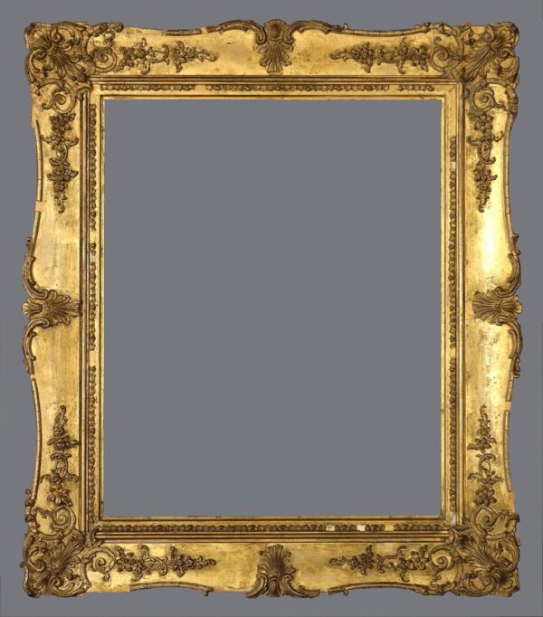 A gold frame with some designs on it