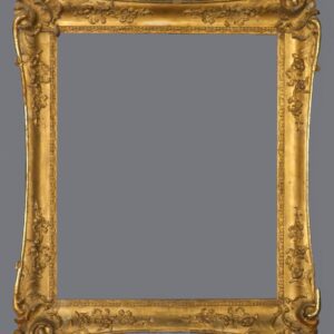 A gold frame with a gray background