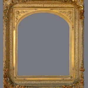 A gold frame with a gray background