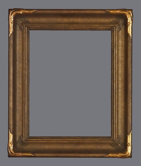 A picture frame with a gray background.