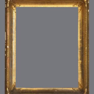 A picture frame with gold leaf on the edges.