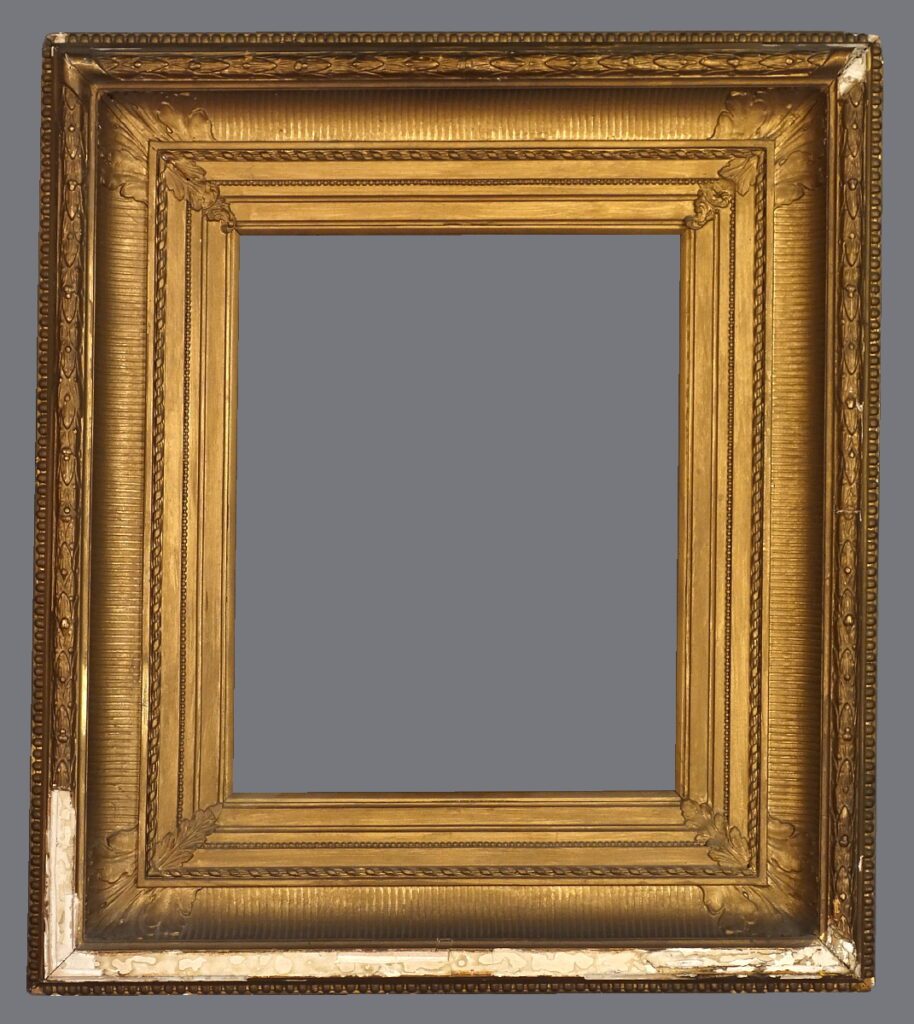 A picture frame with a gray background