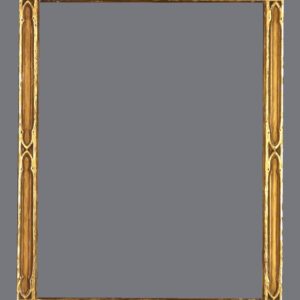 A gold frame with a gray background.