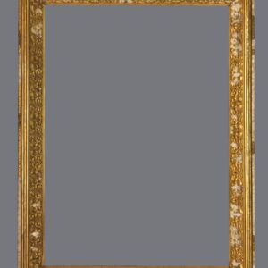 A gold frame with a gray background.