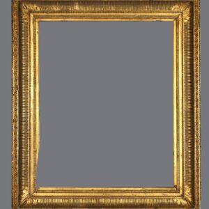 A picture frame with gold leaf on the edges.