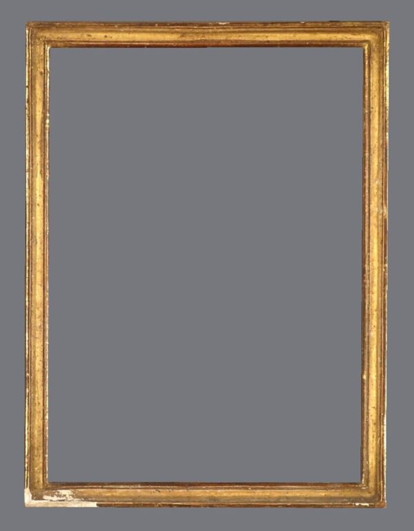 A gold frame with gray background