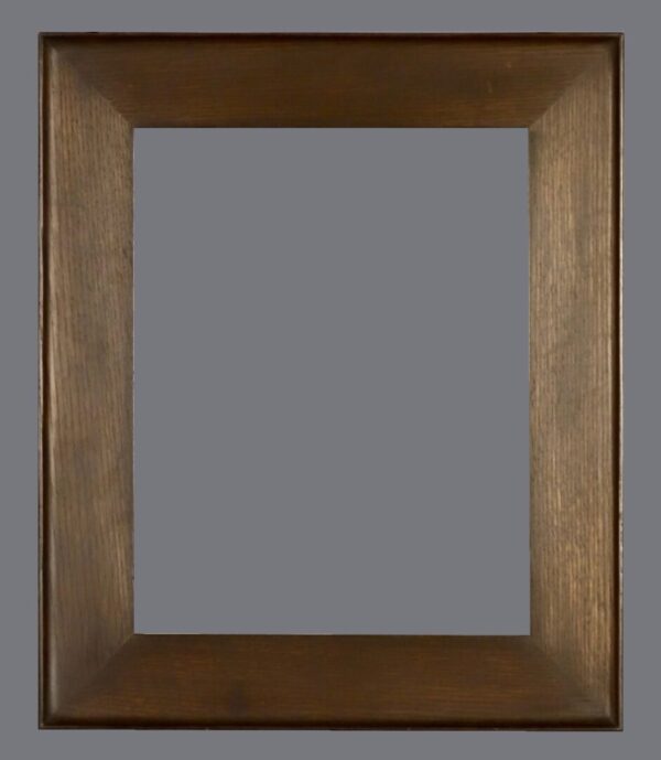 A picture frame with a gray background.