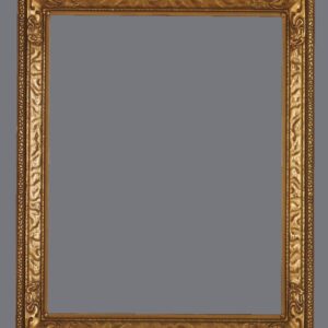 A gold frame with a gray background