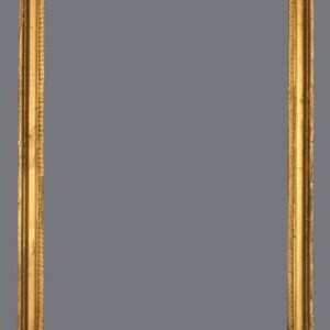 A gold frame with gray background