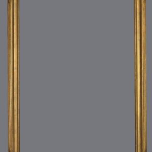 A gold frame with gray background