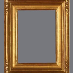 A gold frame with a gray background