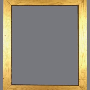 A picture frame with a gray background and some wood.