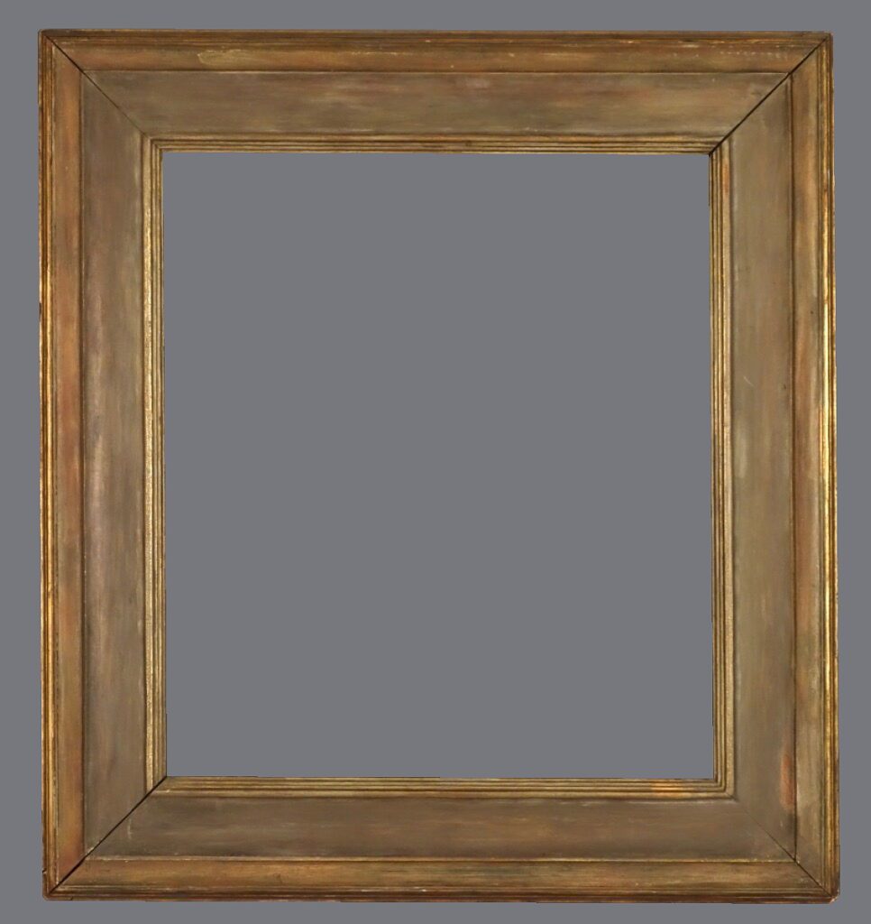 A picture frame with a gray background.