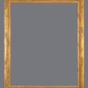 A picture frame with a gold colored border.