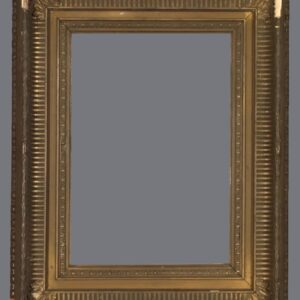 A gold frame with a gray background