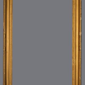 A gold frame with gray background