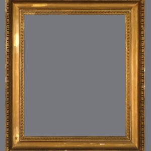 A gold frame with a gray background