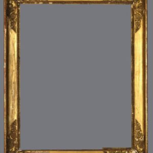 A gold frame with a gray background