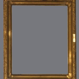 A gold frame with a gray background