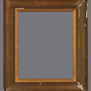 A picture frame with a brown and tan border.