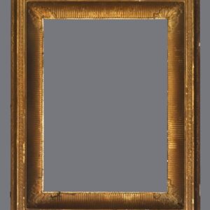 A picture frame with a gray background.