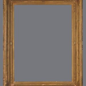 A picture frame with two wooden bars on the top.