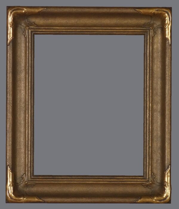 A picture frame with a gray background.