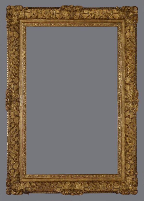 A picture frame with a gray background