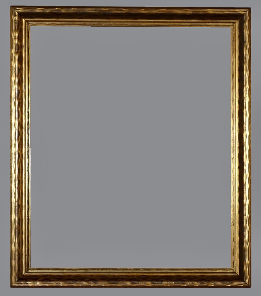 A picture frame with a gray background.