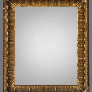 A gold frame with a white background