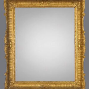 A gold frame with a gray background