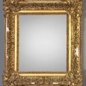 A gold frame with a gray background