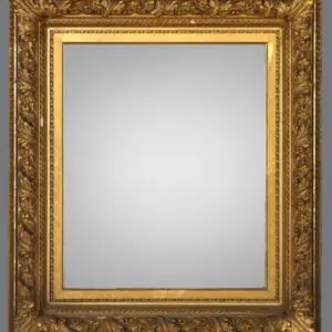 A gold frame with a white background