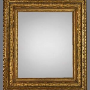 A gold frame with a gray background