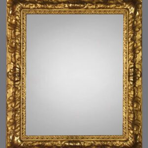 A gold frame with a gray background