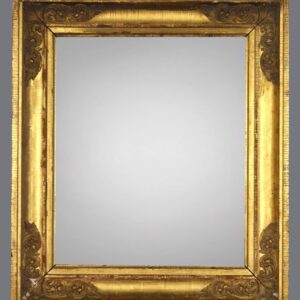 A gold frame with a gray background