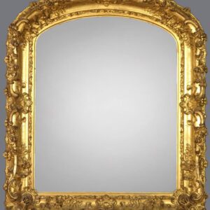 A gold frame with a gray background