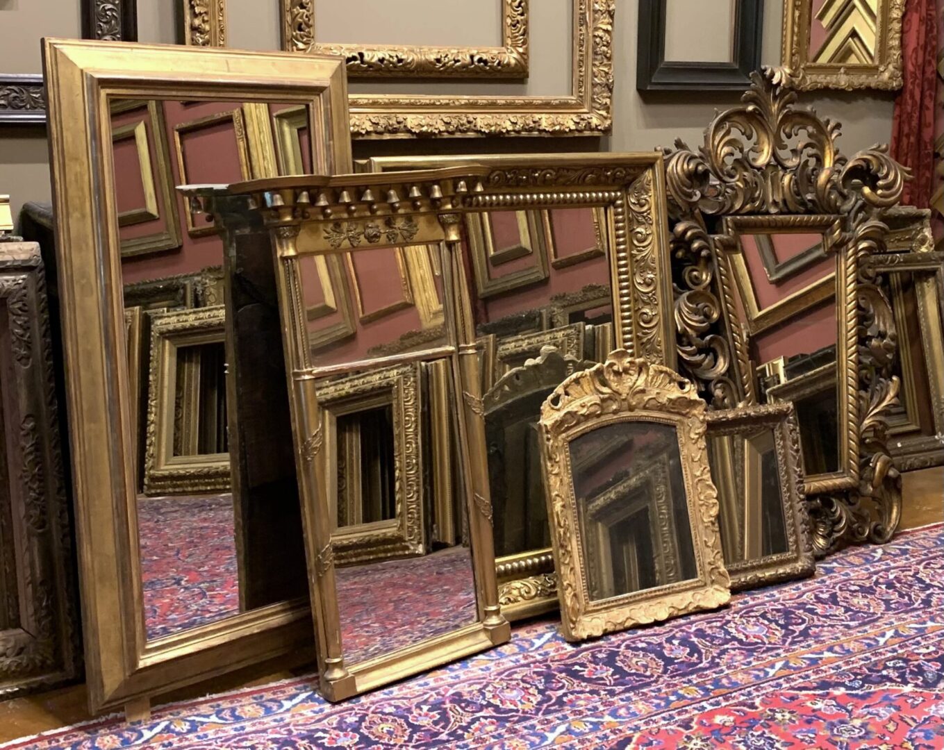 A picture of a gallery of period picture frames